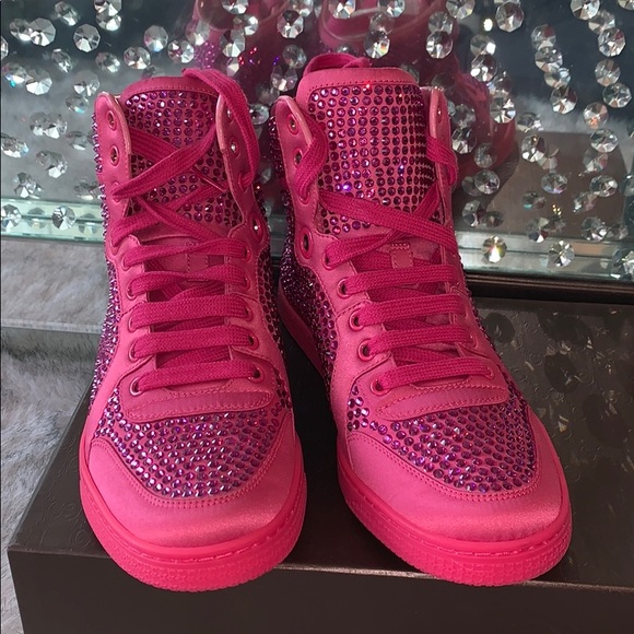 GUCCI PINK HIGH TOPS 37 - Picture 2 of 5